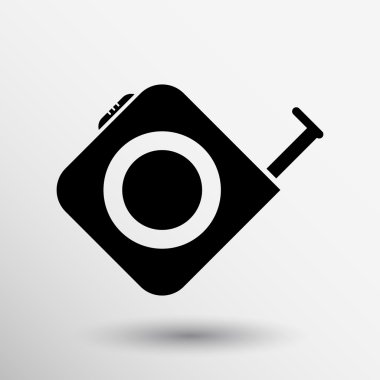 Tape measure icon Roulette construction button logo symbol clipart
