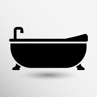 Küvet banyo simge vektör düğme logo simge kavramı