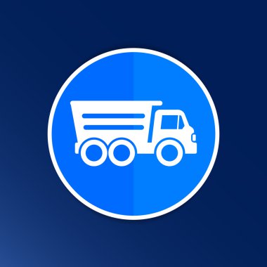 simge vektör düğme logo simge kavram bina damperli kamyon