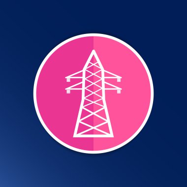 yüksek gerilim hattı simge vektör düğme logo simge kavramı