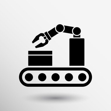 Robot üretim simge vektör düğme logo simge kavramı