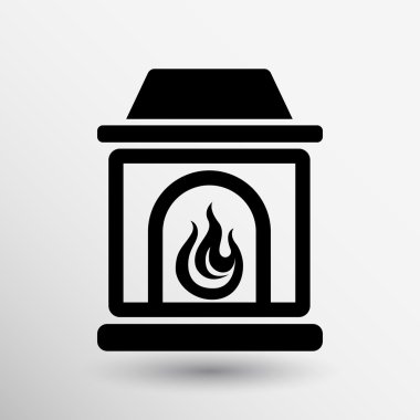 fireplace icon vector button logo symbol concept