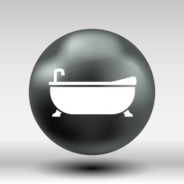 Küvet banyo simge vektör düğme logo simge kavramı
