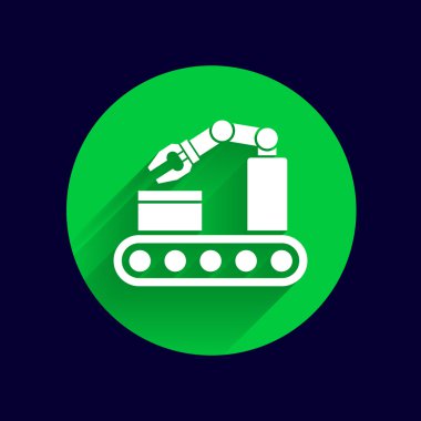 Robot üretim simge vektör düğme logo simge kavramı