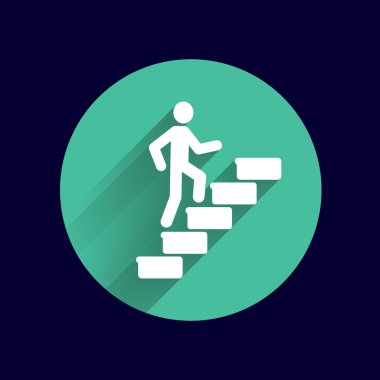 adam merdiven simge vektör düğme logo simge kavramı