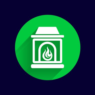 şömine simge vektör düğme logo simge kavramı