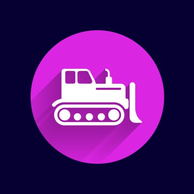 Paletli Dozer traktör simge vektör düğme logo simge kavramı