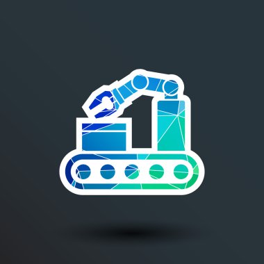 Robot üretim simge vektör düğme logo simge kavramı