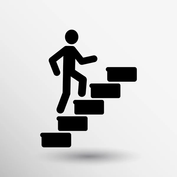 Man on stairs icon vector button logo symbol concept — Stock Vector