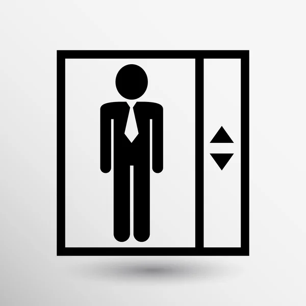 Icône ascenseur bouton vecteur logo symbole concept — Image vectorielle