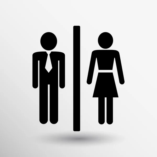 Homme femme toilettes signe icône vecteur bouton logo symbole concept — Image vectorielle