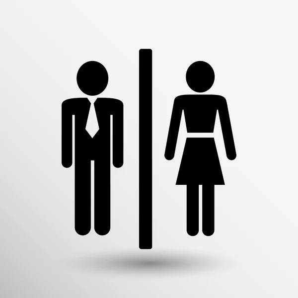 Man kvinna restroom sign ikonen vektor knappen logotyp symbol koncept — Stock vektor