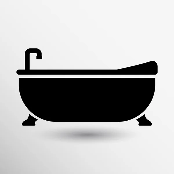 Baignoire icône de bain bouton vectoriel logo symbole concept — Image vectorielle