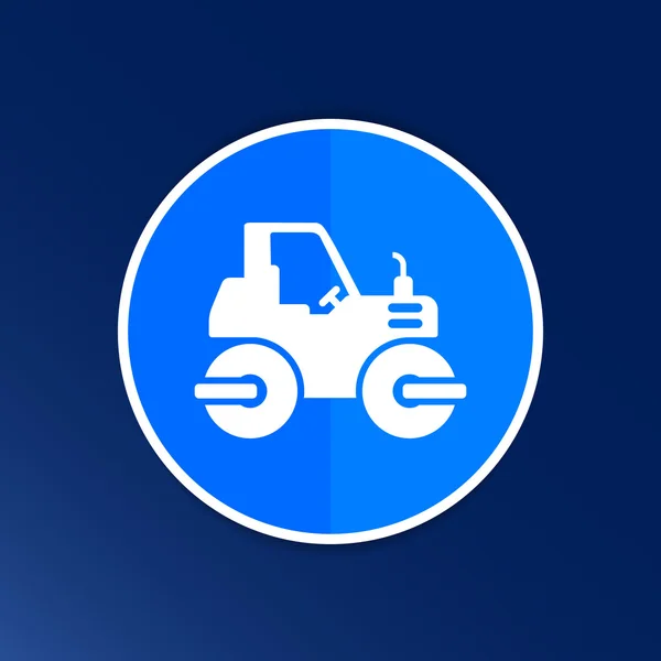 Rammer Major Construction Rink icono de asfalto botón símbolo del logotipo — Vector de stock