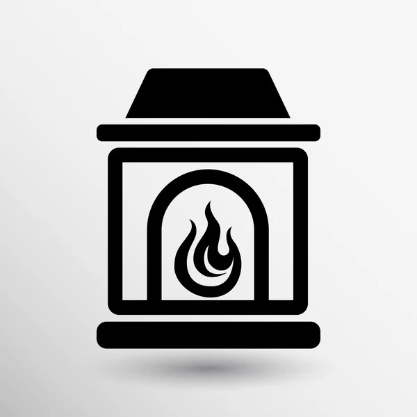 Fireplace icon vector button logo symbol concept — Stock Vector