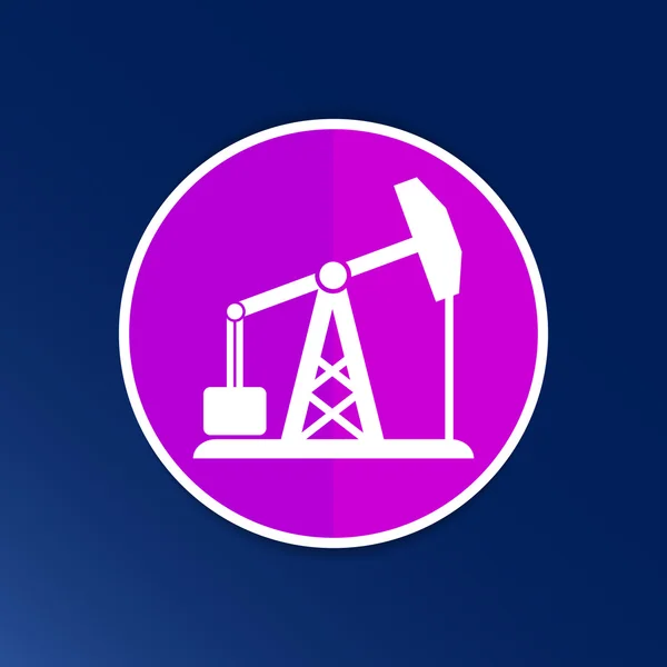 Oil rig icon vector button logo symbol concept — Stock Vector
