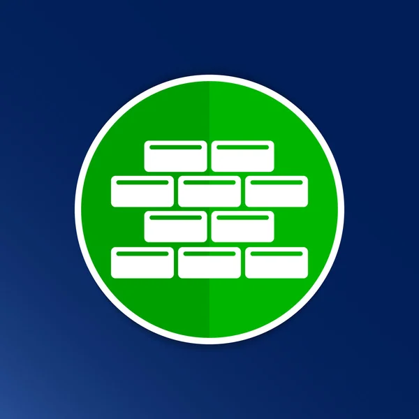 Symbol wektor logo guzik ikona Cegła ściana — Wektor stockowy
