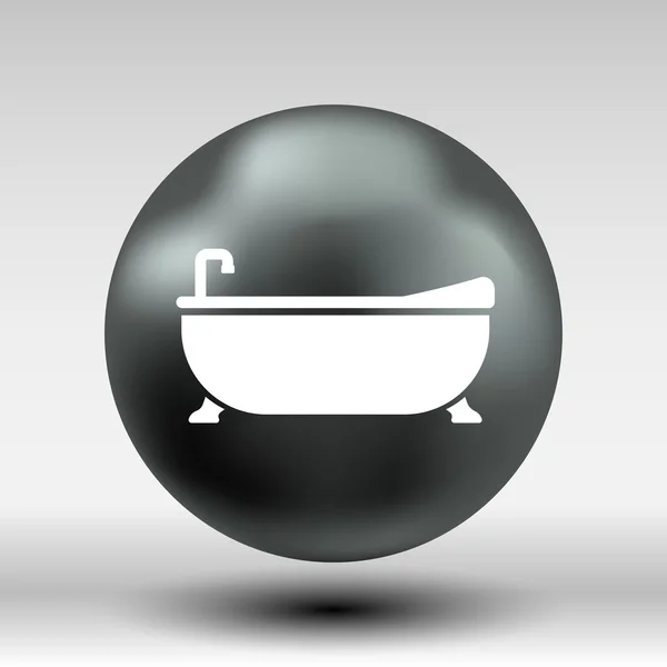 Baignoire icône de bain bouton vectoriel logo symbole concept — Image vectorielle