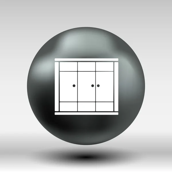 Концепция логотипа векторной кнопки шкафа иконки — стоковый вектор