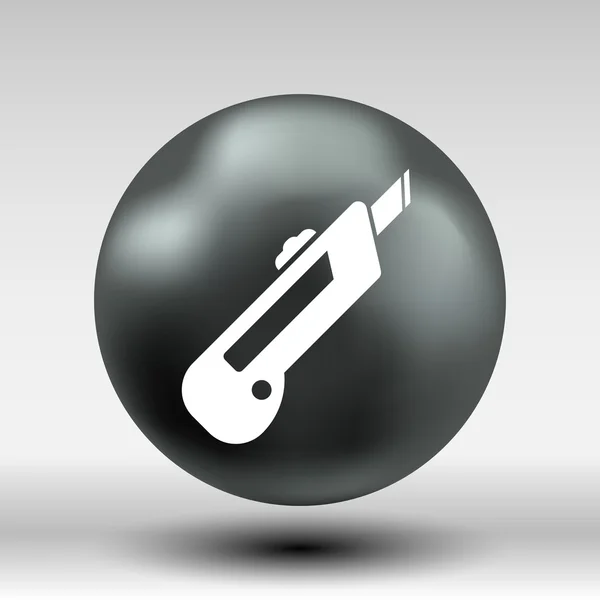 Концепция логотипа векторной кнопки иконки канцелярского ножа — стоковый вектор