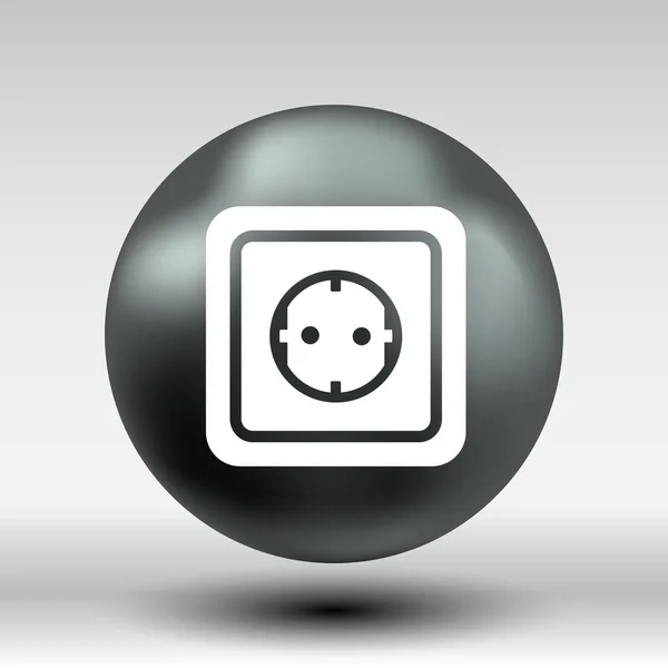 Stopcontact pictogram vector knop logo symbool concept — Stockvector