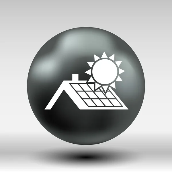 Paneles solares icono del techo vector botón logotipo símbolo concepto — Vector de stock