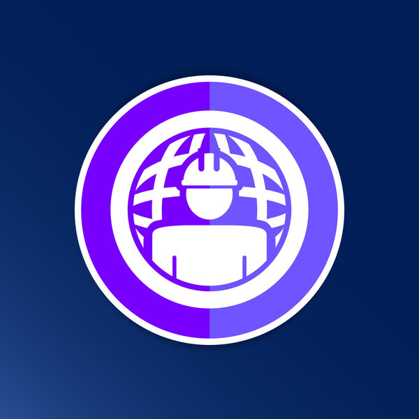 Workman Global search icon vector button logo symbol concept
