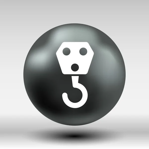 Dźwig hak ikona wektor przycisk symbol koncepcja logo — Wektor stockowy