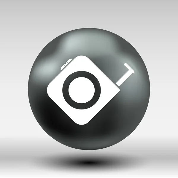 Μέτρο ταινίας καρουλιού εικονίδιο ρουλέτα κατασκευή κουμπί λογότυπο σύμβολο — Διανυσματικό Αρχείο