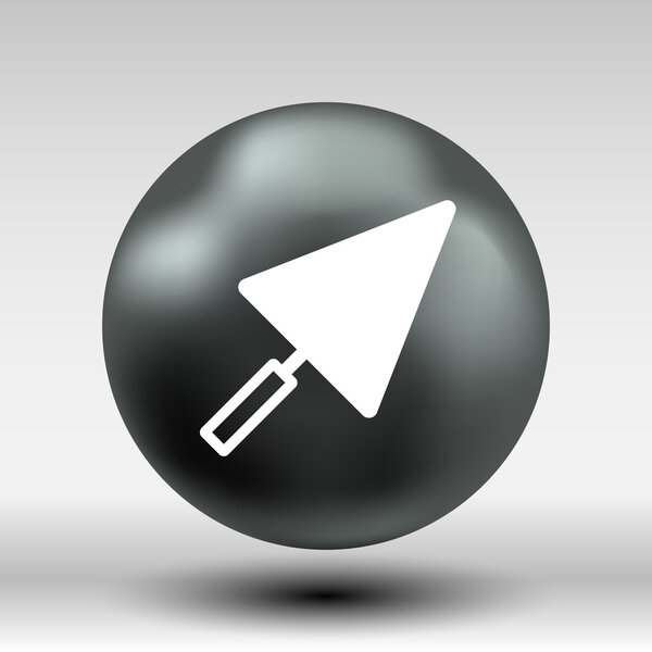 оштукатуривание иконки лопатки символ вектора кнопки логотипа
