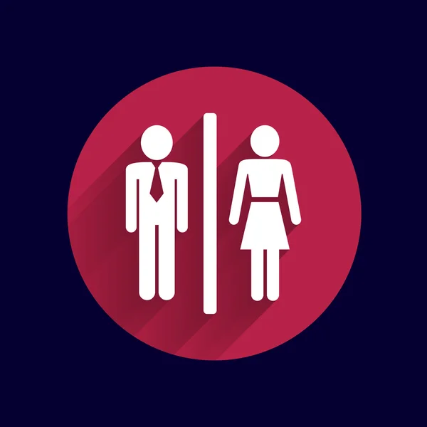 Homem Mulher sinal de banheiro ícone vetor botão logotipo símbolo conceito —  Vetores de Stock