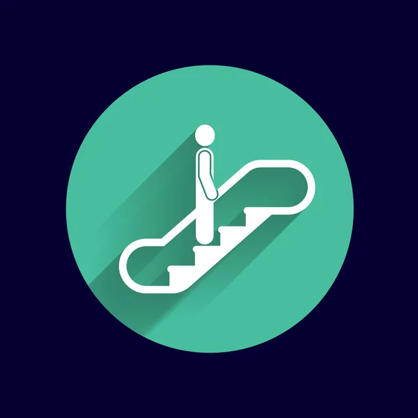 Yürüyen merdiven simge vektör düğme logo simge kavramı — Stok Vektör