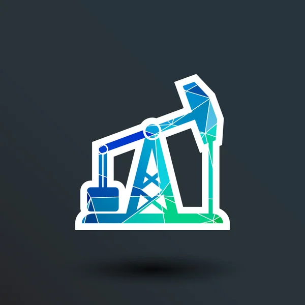 Óleo rig ícone vetor botão logotipo símbolo conceito —  Vetores de Stock