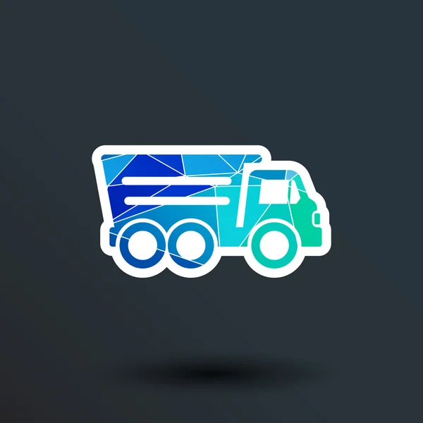 Tipper truck building  icon vector button logo symbol concept — Stock Vector
