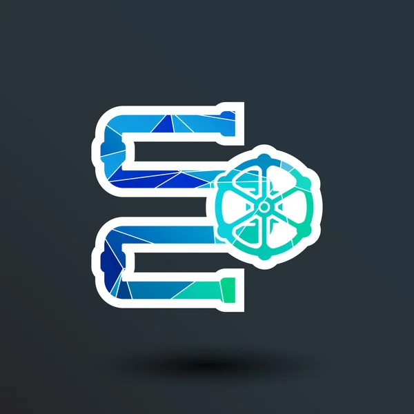Pipeline d'eau Business icône vectoriel bouton logo symbole concept — Image vectorielle