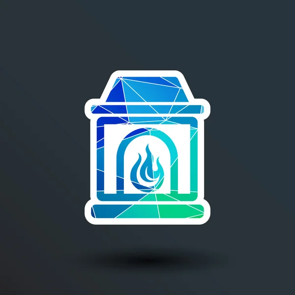 Icono de chimenea vector botón logotipo símbolo concepto — Archivo Imágenes Vectoriales