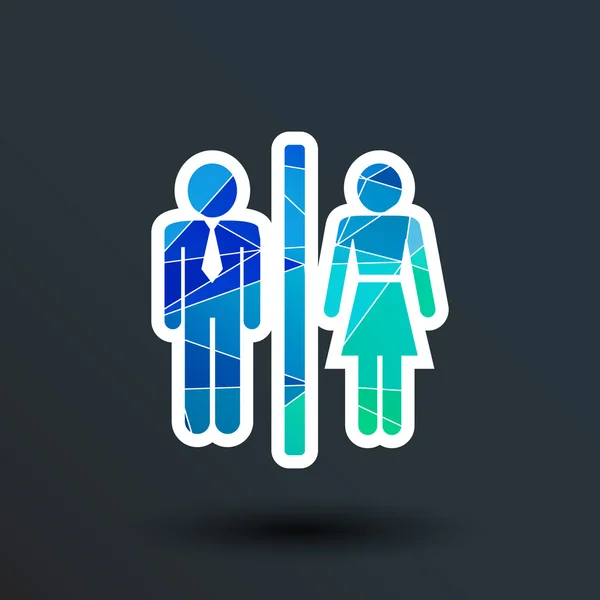 Man kvinna restroom sign ikonen vektor knappen logotyp symbol koncept — Stock vektor