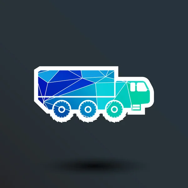 軍用トラックのアイコン ベクトル ボタン ロゴ シンボル コンセプト — ストックベクタ
