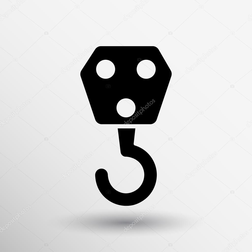 Crane hook icon vector button logo symbol concept.