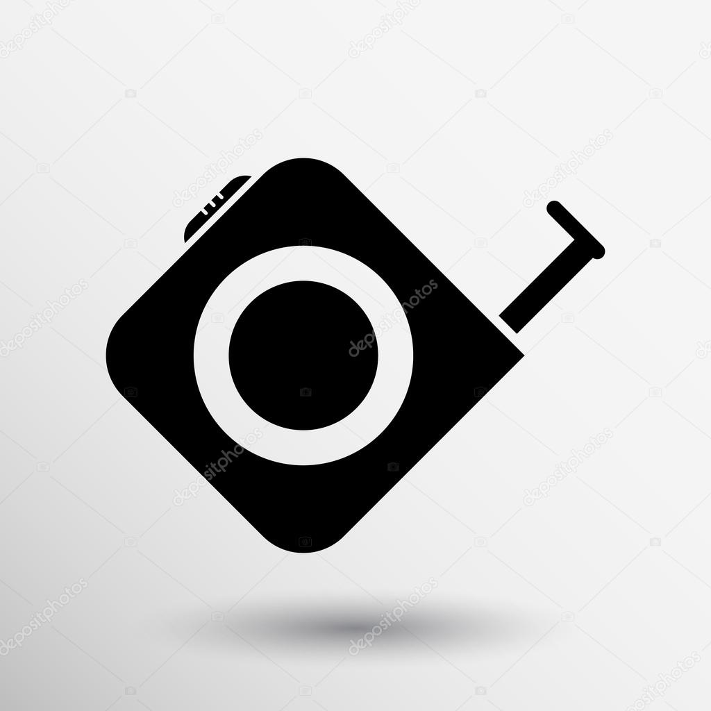 Tape measure icon Roulette construction vector button logo symbol concept.