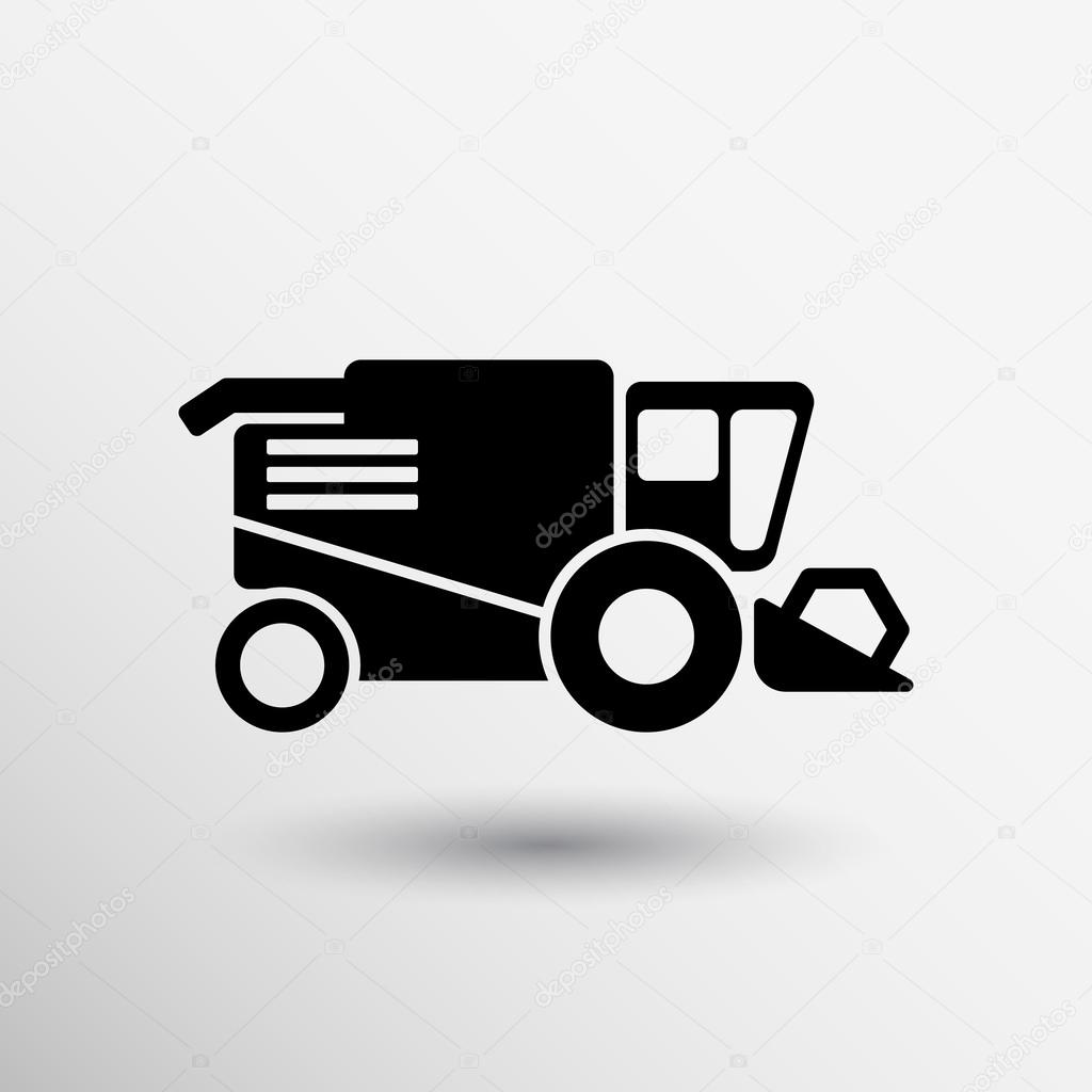 Combine harvester icon vector button logo symbol concept.