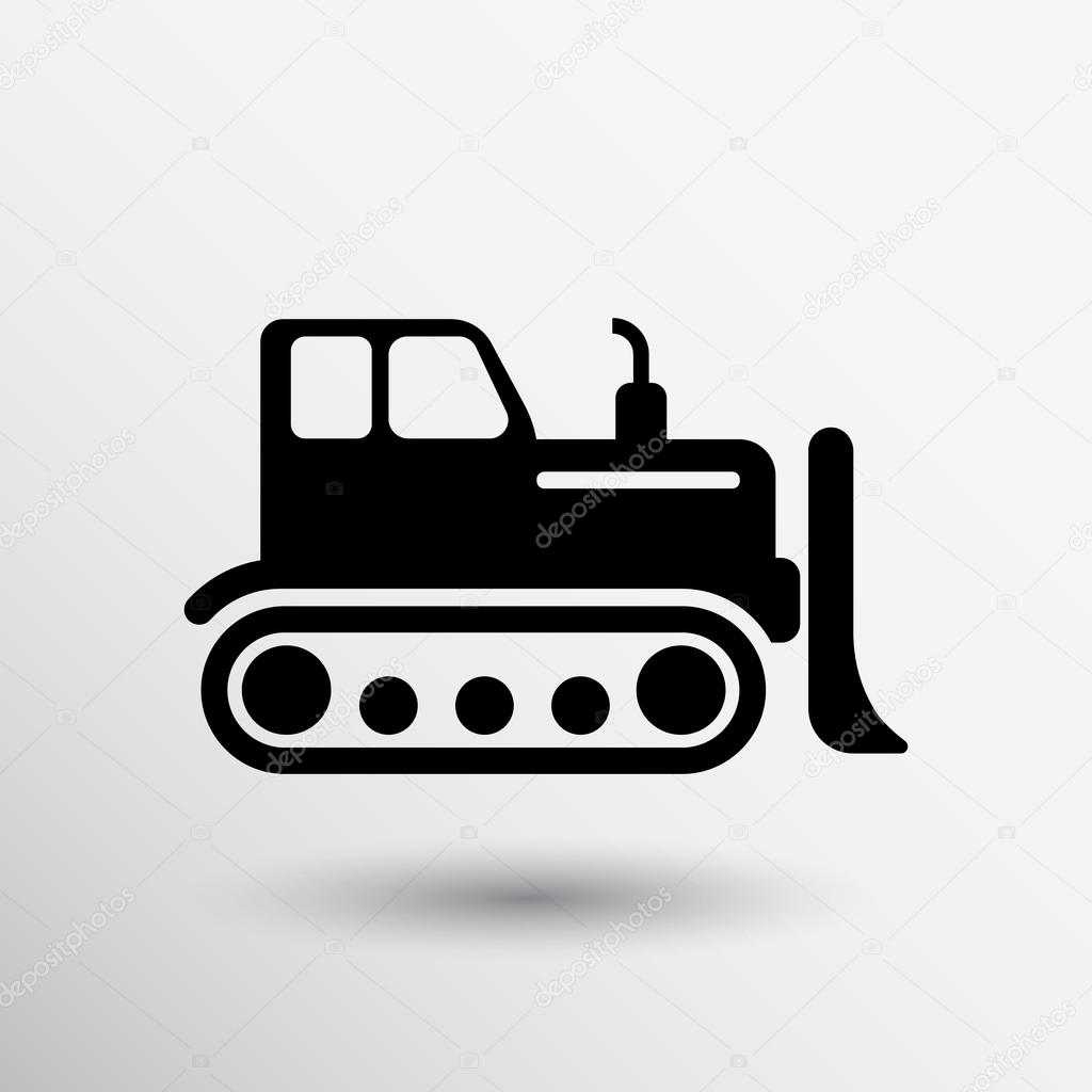 Crawler Dozer tractor icon vector button logo symbol concept