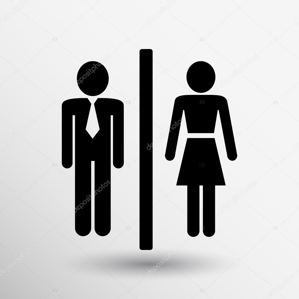 Man Woman restroom sign icon vector button logo symbol concept