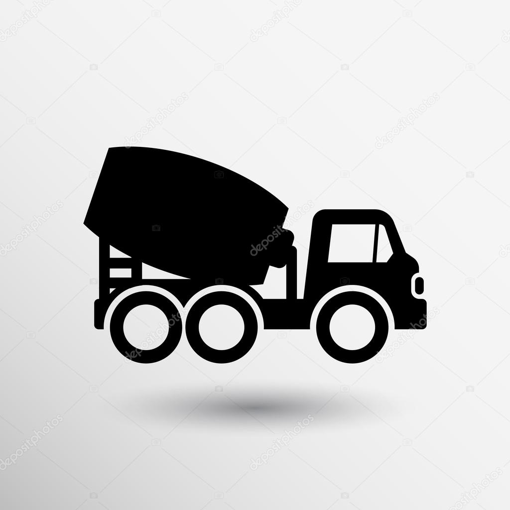 Concrete mixer icon vector button logo symbol concept.