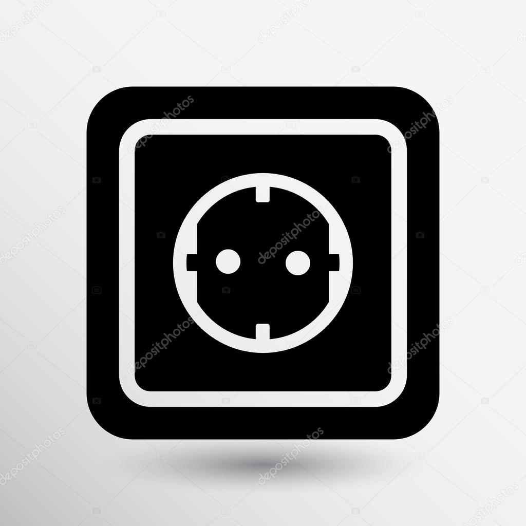 Electric outlet  icon vector button logo symbol concept.