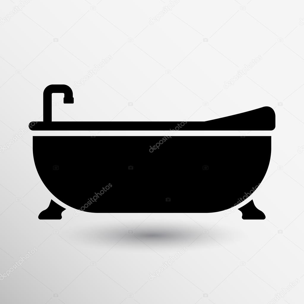 Bathtub bath icon vector button logo symbol concept.
