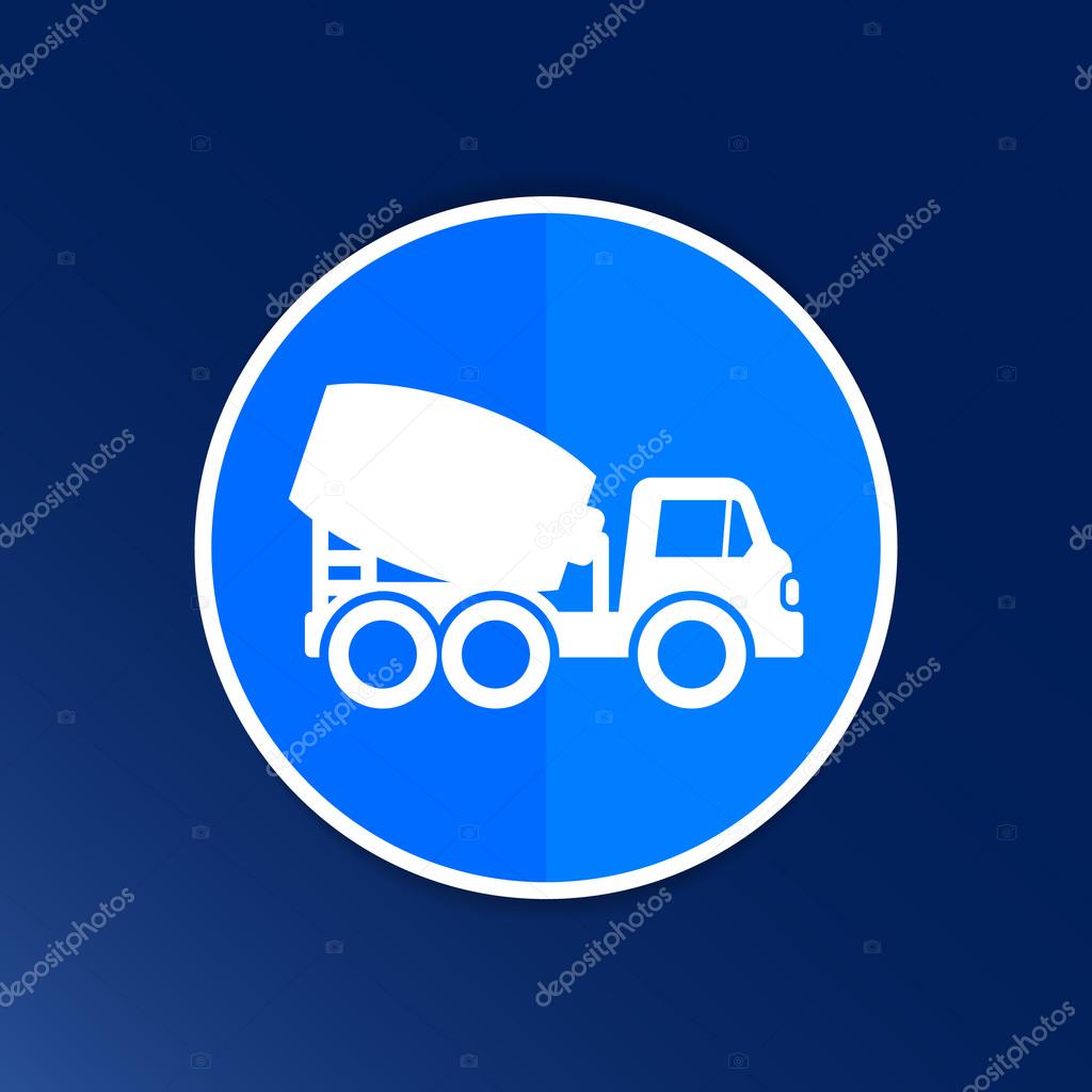 Concrete mixer icon vector button logo symbol concept.