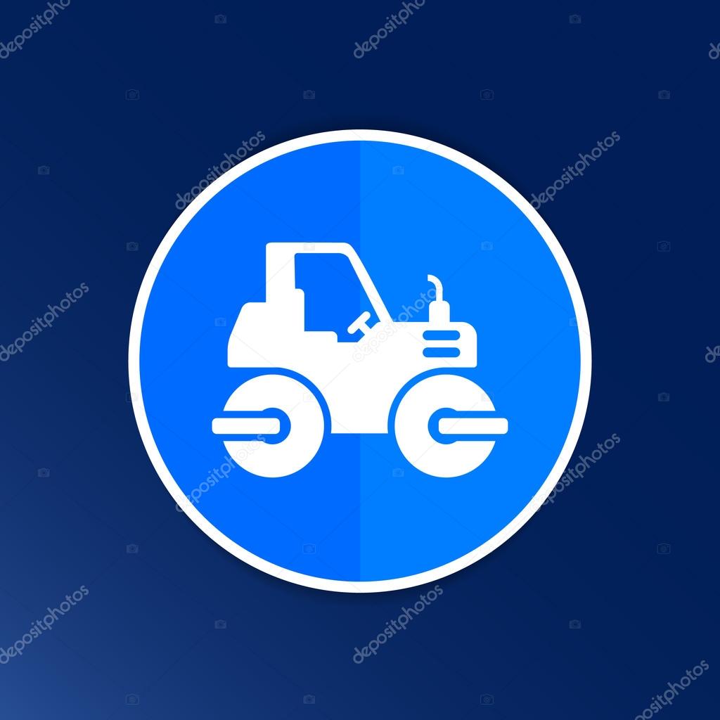 Rammer Major Construction Rink Asphalt icon vector button logo symbol concept.