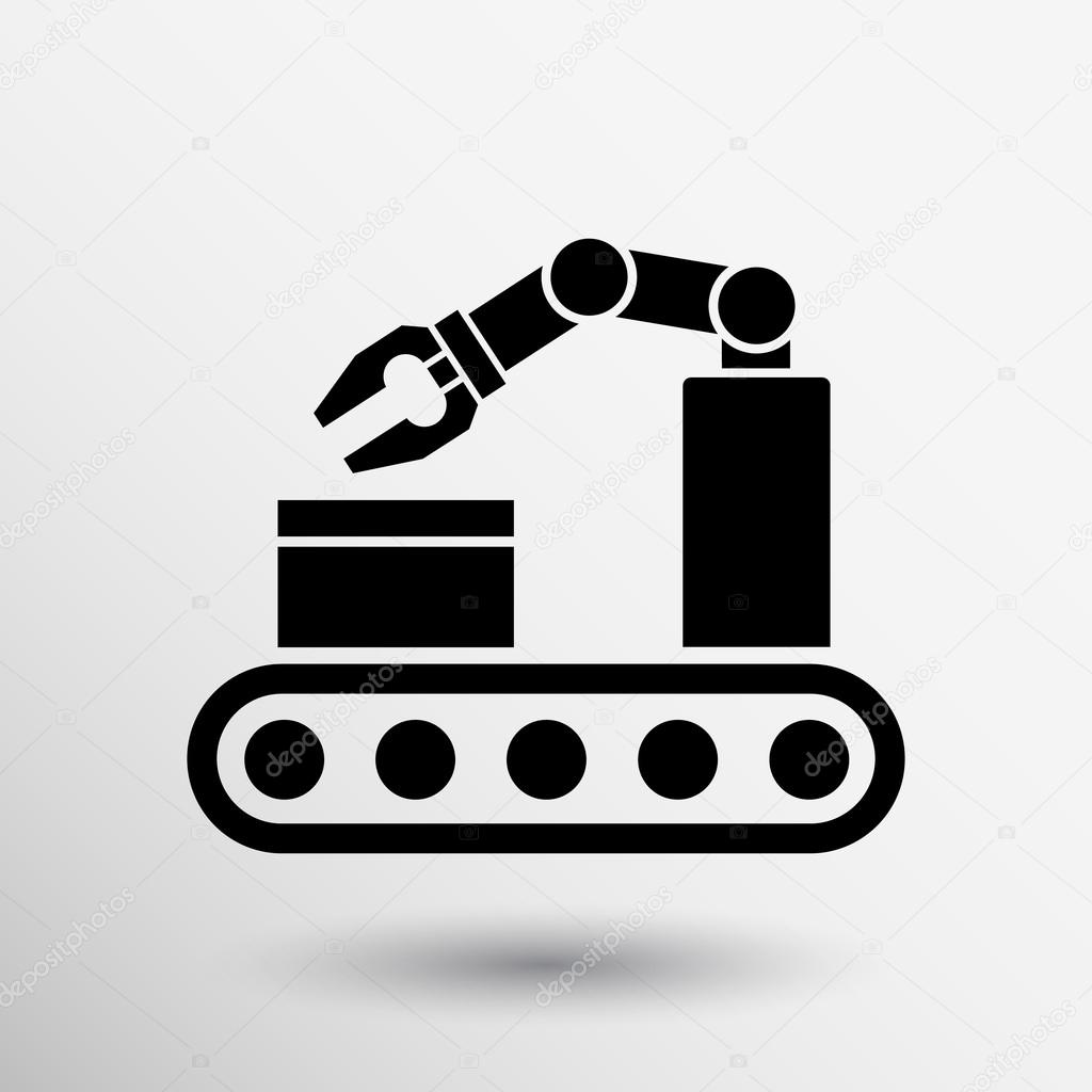 Robotic production icon vector button logo symbol concept..