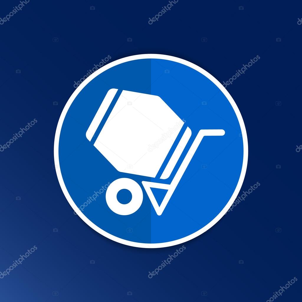 Concrete mixer icon vector button logo symbol concept.